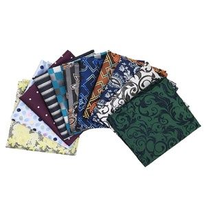 Mens Set of 11 Paisley Striped Dot Pocket Squares